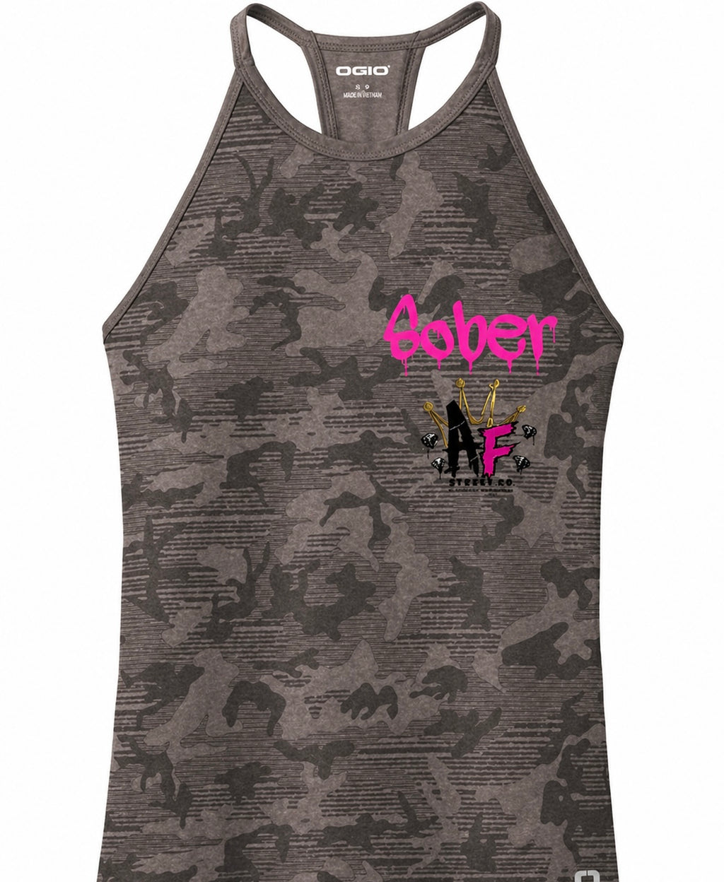 Sober AF Camo Tank Pink
