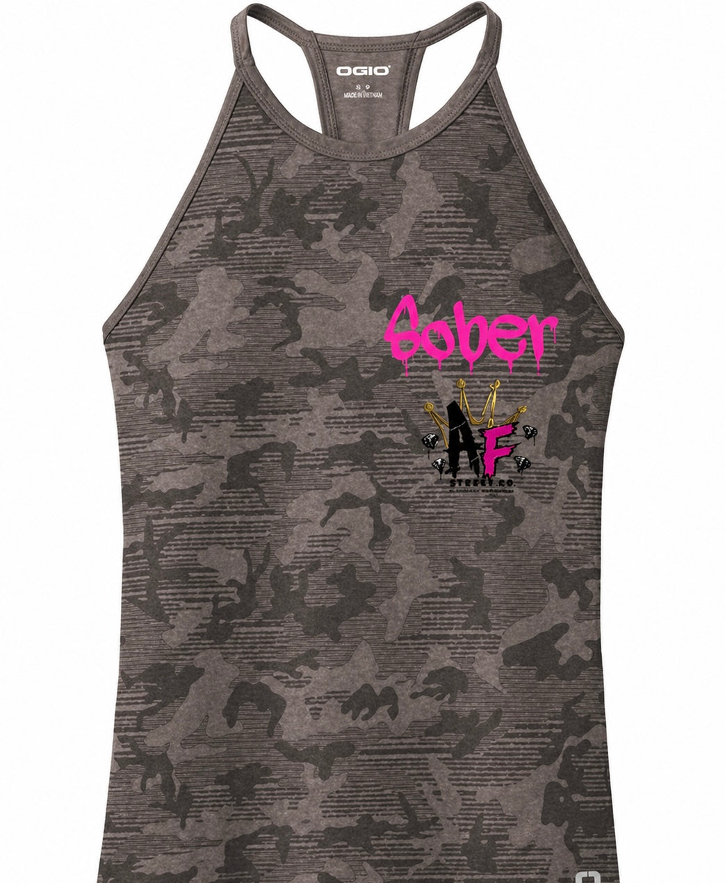 Sober AF Camo Tank Pink