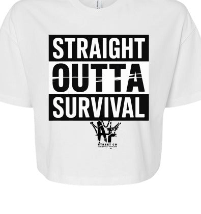 Straight outta survival crop tee